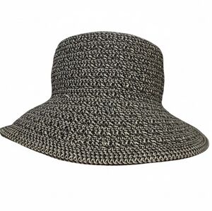 Black & Cream Woven Sun Hat - Women Accessories